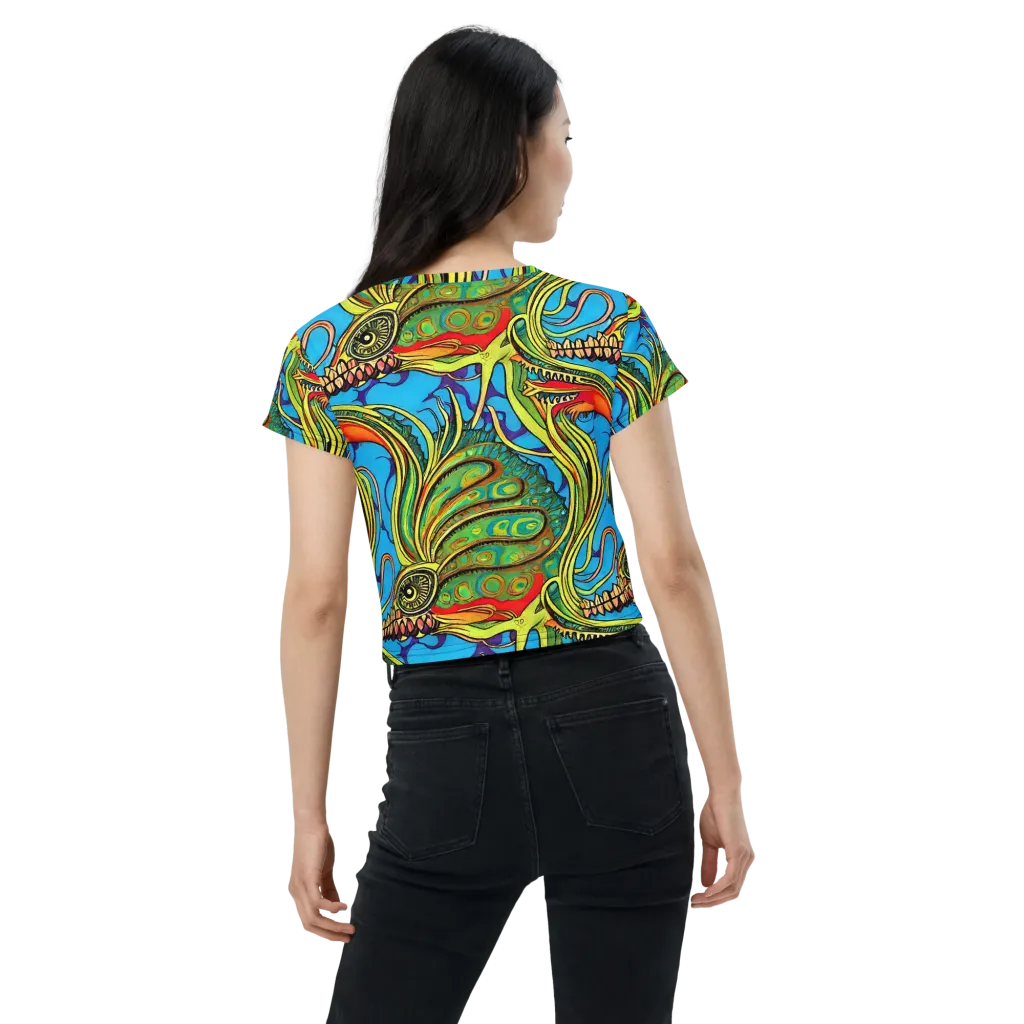 Psychedelic, Ettore Tito on Crop Tee — Back