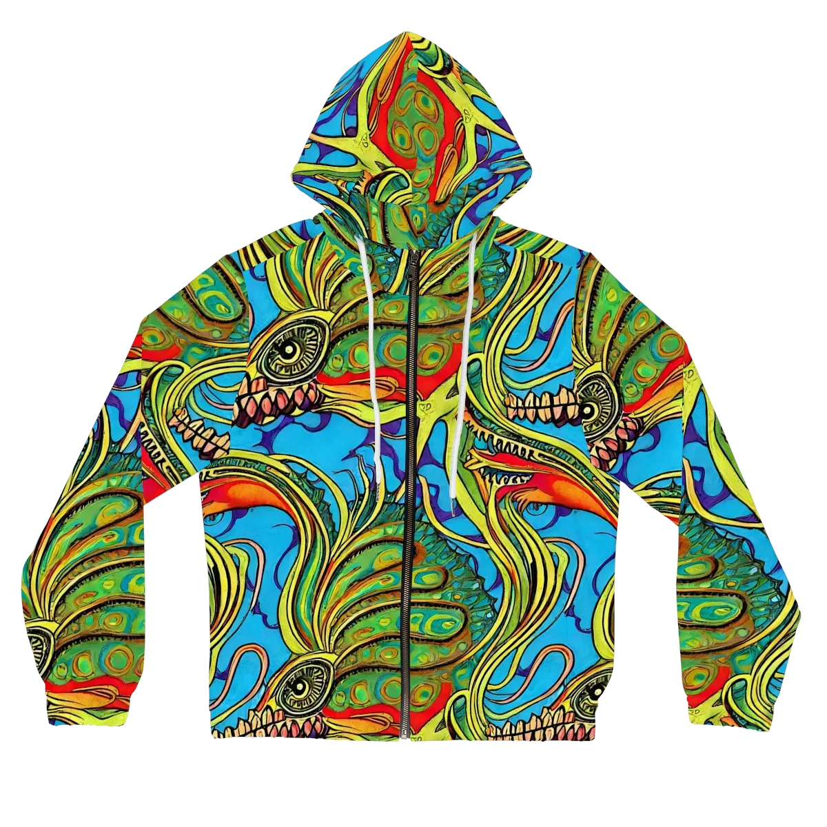 Psychedelic, Ettore Tito on Women's Full-Zip Hoodie — Front