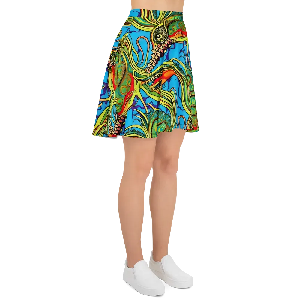 Psychedelic, Ettore Tito on Skater Skirt — Right