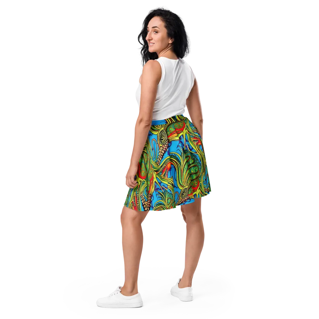 Psychedelic, Ettore Tito on Skater Skirt — Back
