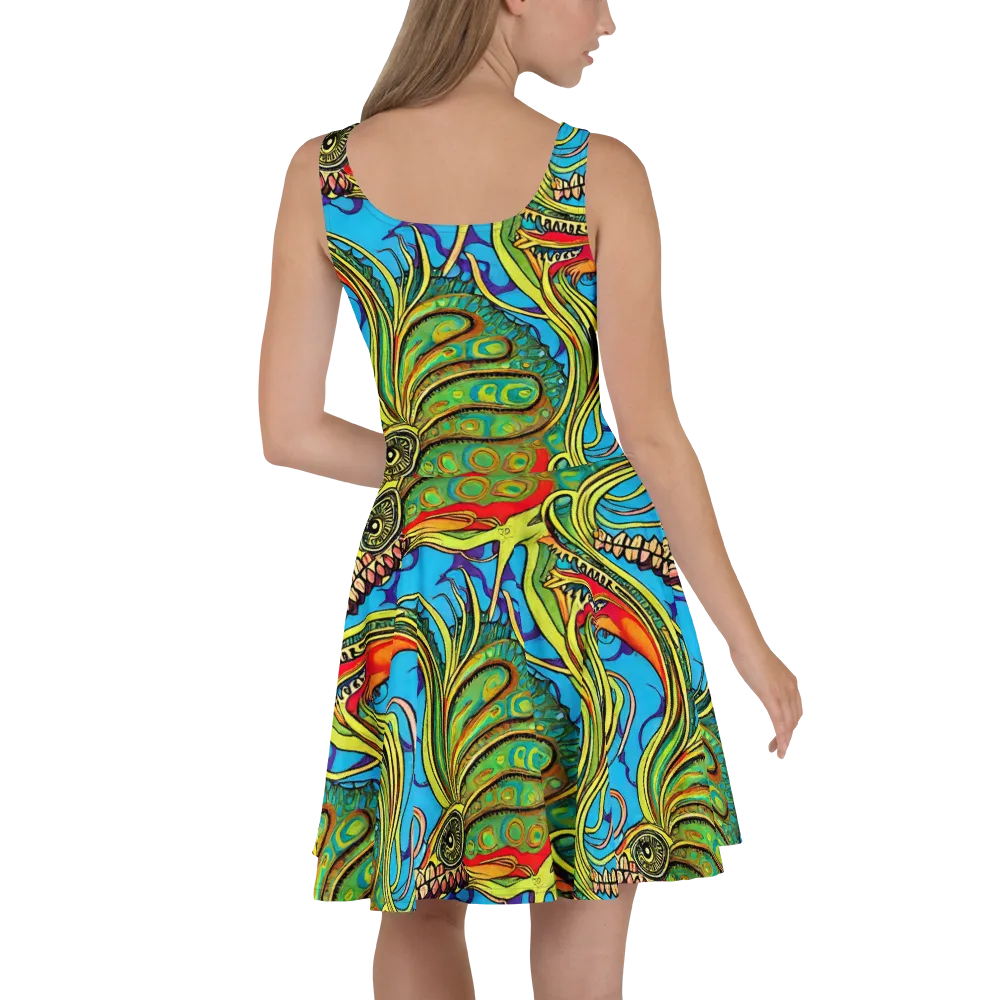 Psychedelic, Ettore Tito on Skater Dress — Back