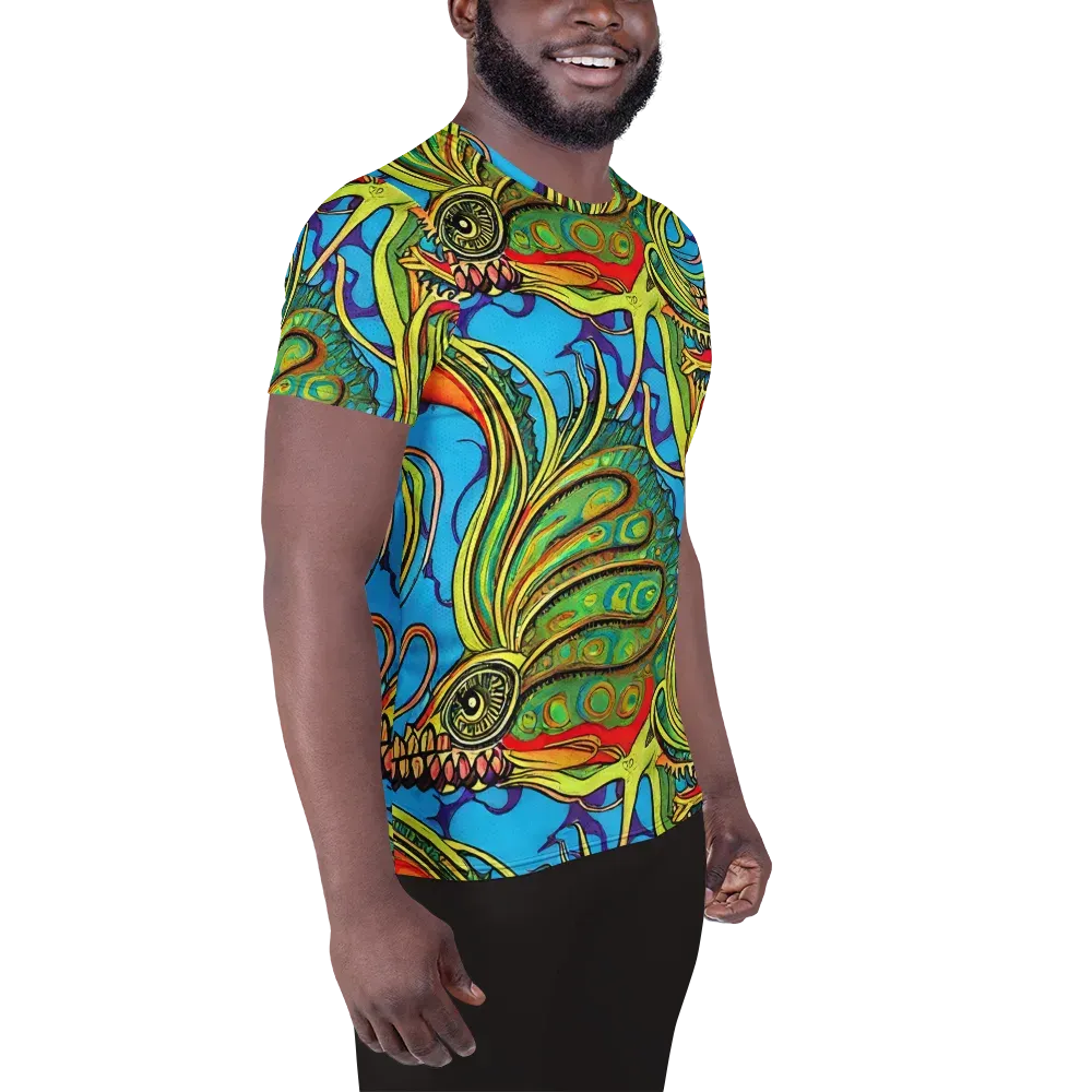 Psychedelic, Ettore Tito on Men's Athletic T-Shirt — Right