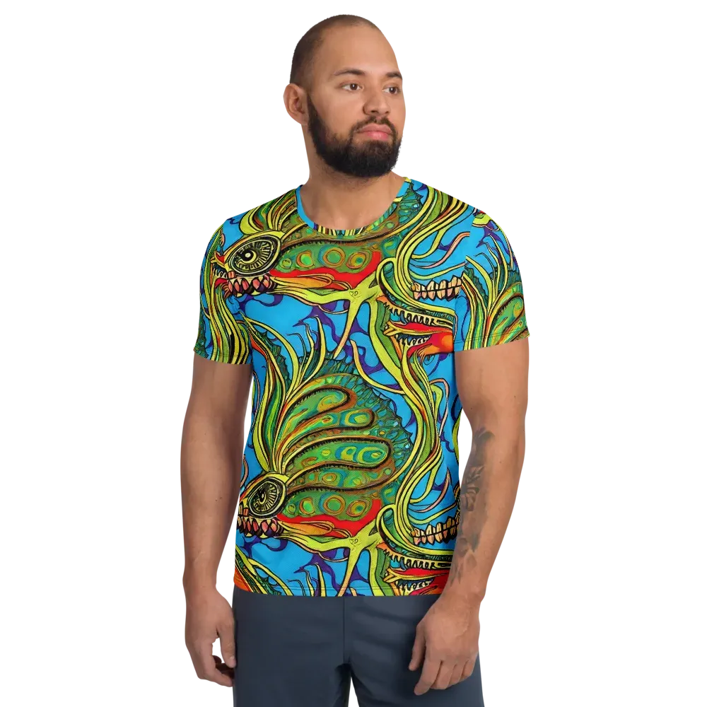 Psychedelic, Ettore Tito on Men's Athletic T-Shirt — Front