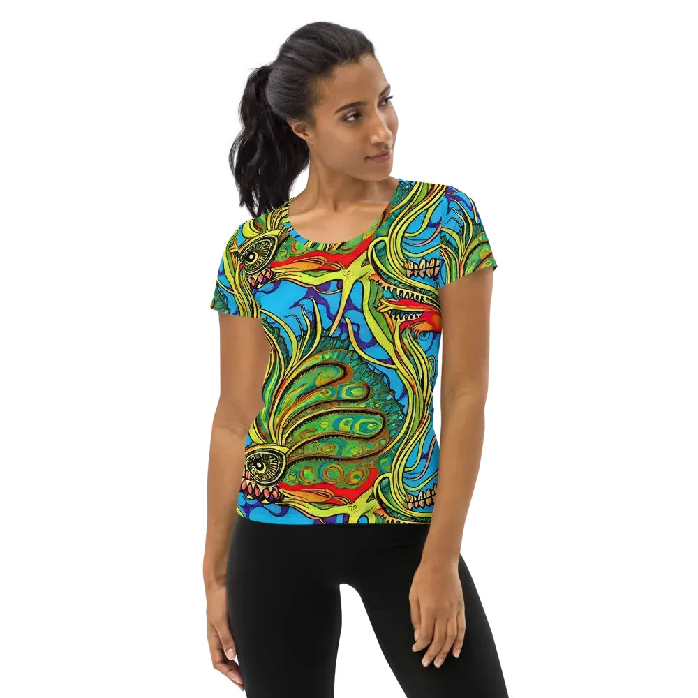 Psychedelic, Ettore Tito on Women's Athletic T-Shirt — Front