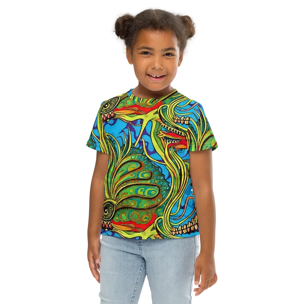 Psychedelic, Ettore Tito on Kids Crew Neck T-Shirt — Front