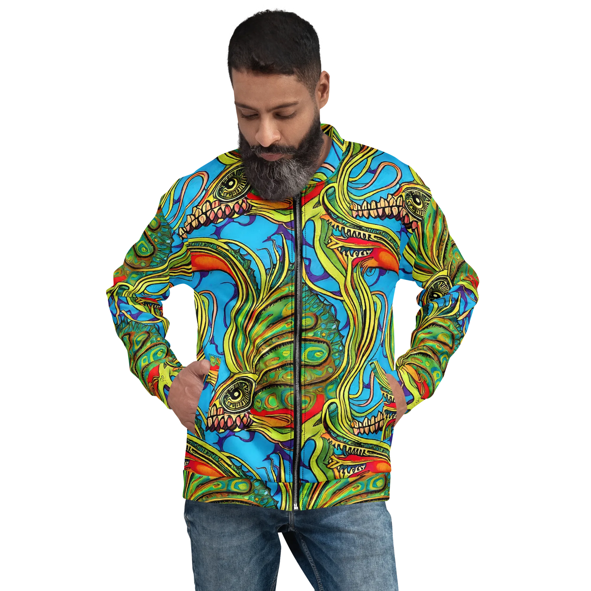 Psychedelic, Ettore Tito on Bomber Jacket — Front