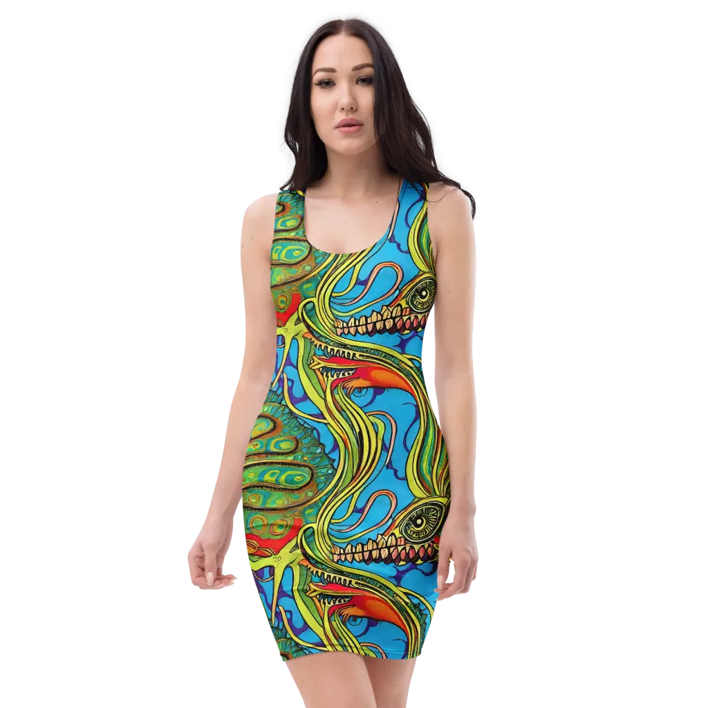 Psychedelic, Ettore Tito on Bodycon Dress — Front
