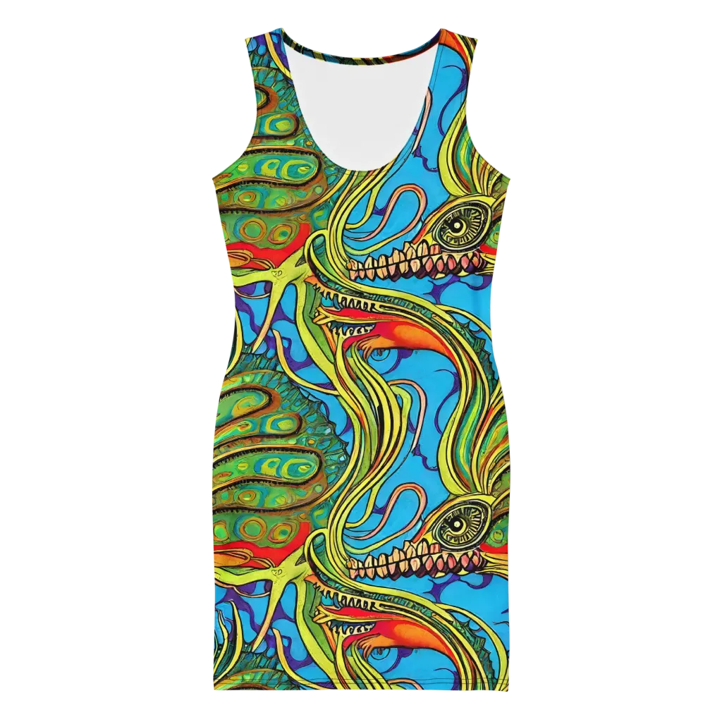 Psychedelic, Ettore Tito on Bodycon Dress — Front