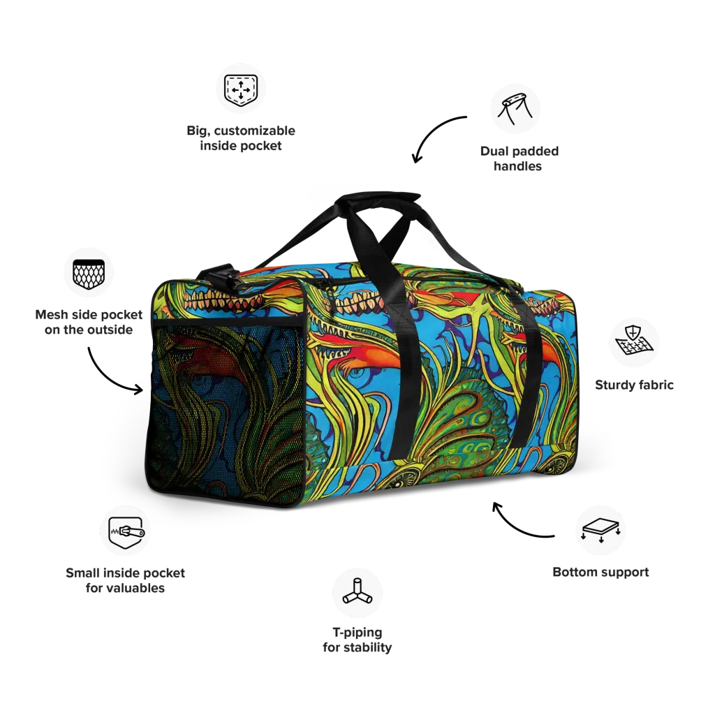 Psychedelic, Ettore Tito on Duffle Bag — Right Front