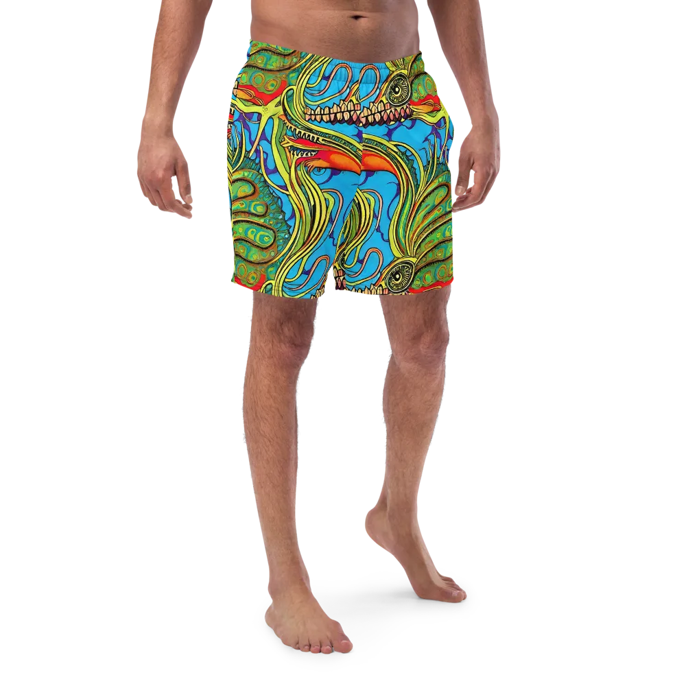 Psychedelic, Ettore Tito on Swim Trunks — Front