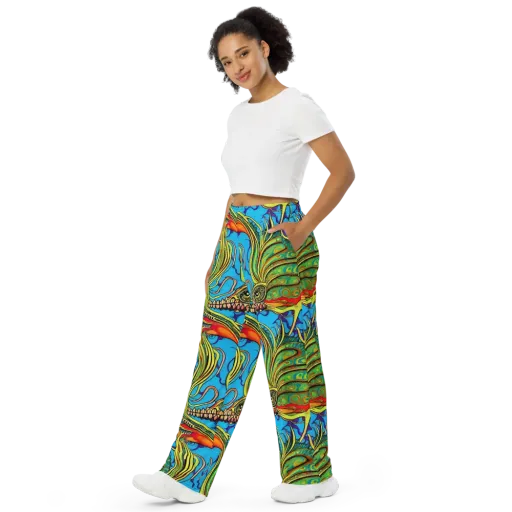 Psychedelic, Ettore Tito on a Wide-Leg Pants