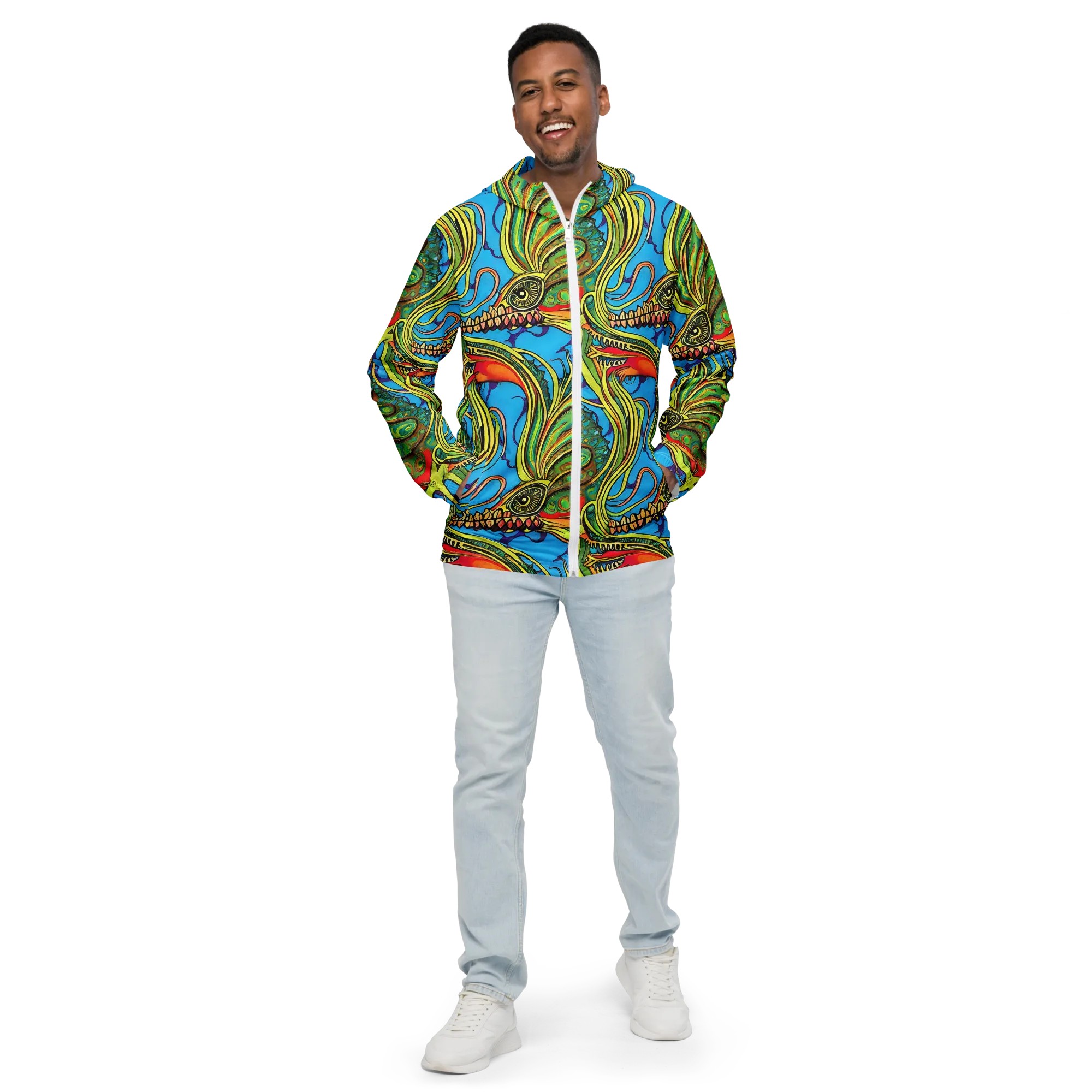 Psychedelic, Ettore Tito on Men's Windbreaker — Front