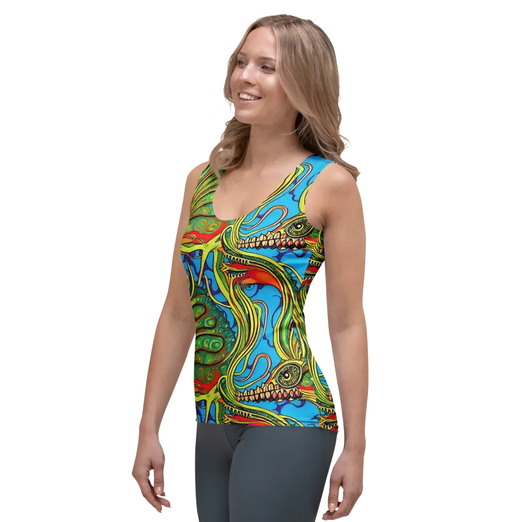 Psychedelic, Ettore Tito on Women's Tank Top — Left Front