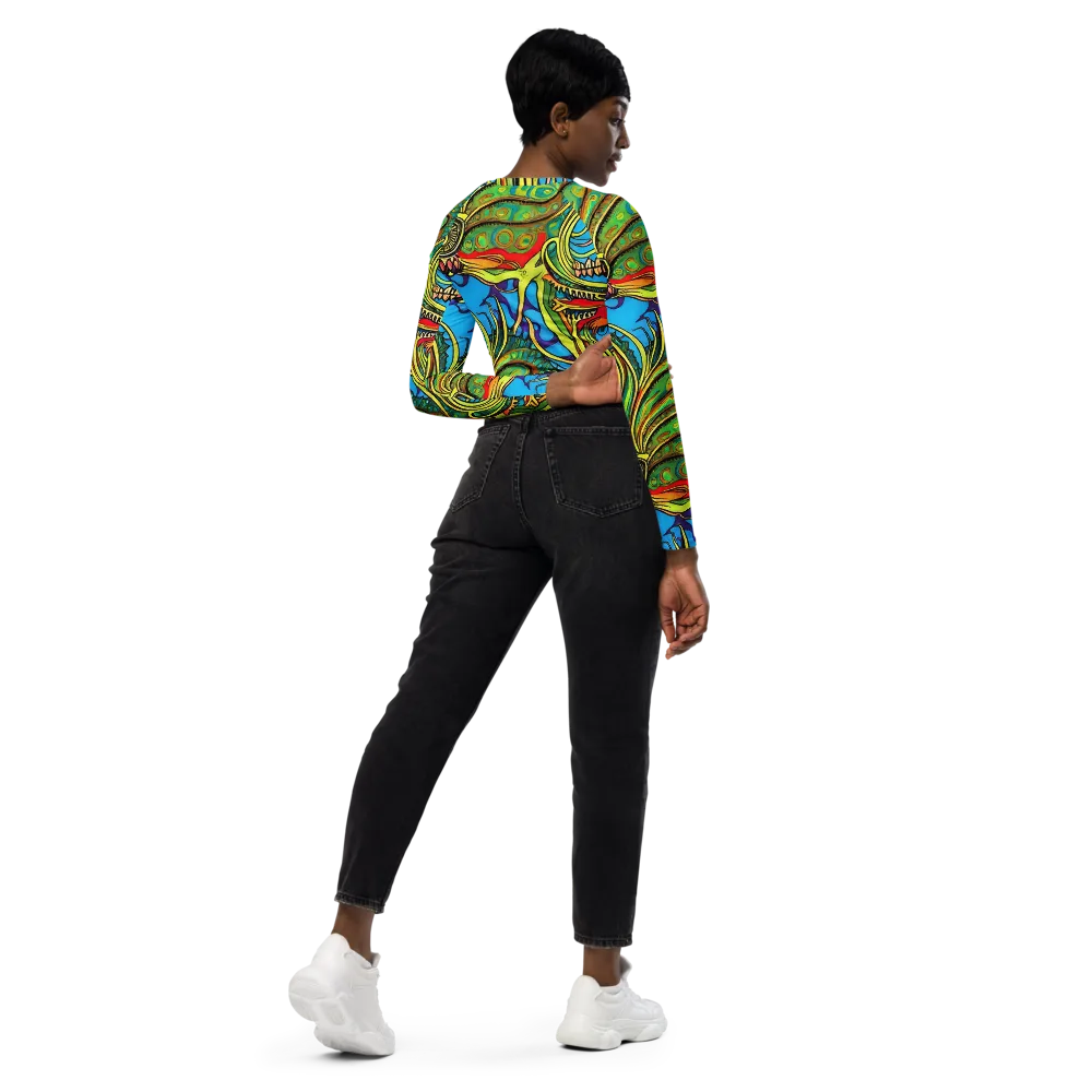 Psychedelic, Ettore Tito on Long Sleeve Crop Top — Right Back