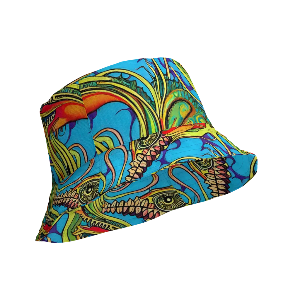 Psychedelic, Ettore Tito on Reversible Bucket Hat — Product details Outside