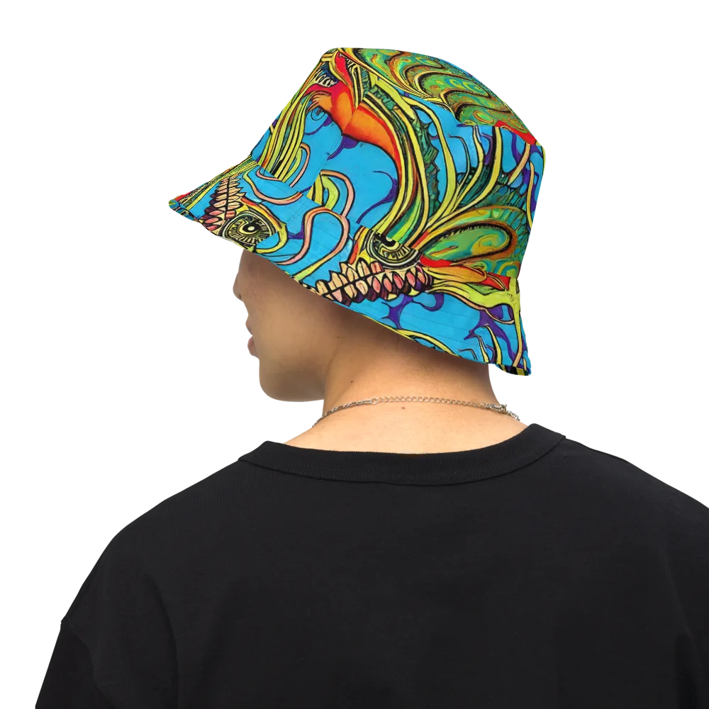 Psychedelic, Ettore Tito on Reversible Bucket Hat — Back Inside
