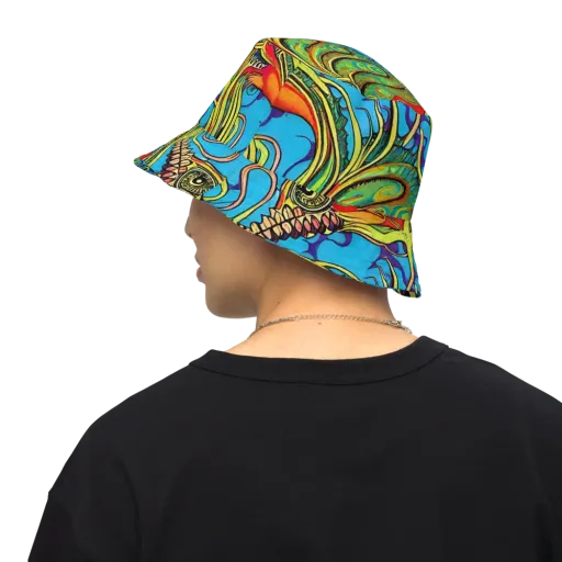 Psychedelic, Ettore Tito on a Reversible Bucket Hat