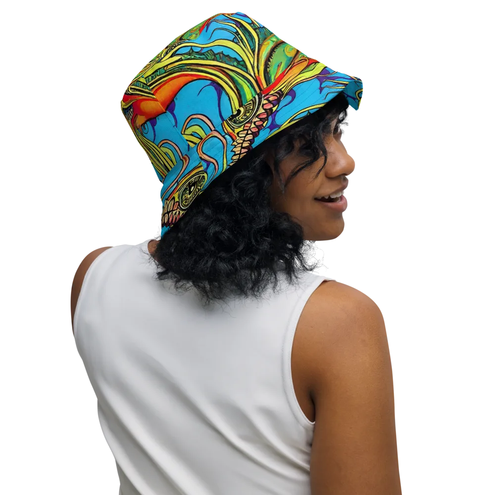 Psychedelic, Ettore Tito on Reversible Bucket Hat — Right Outside