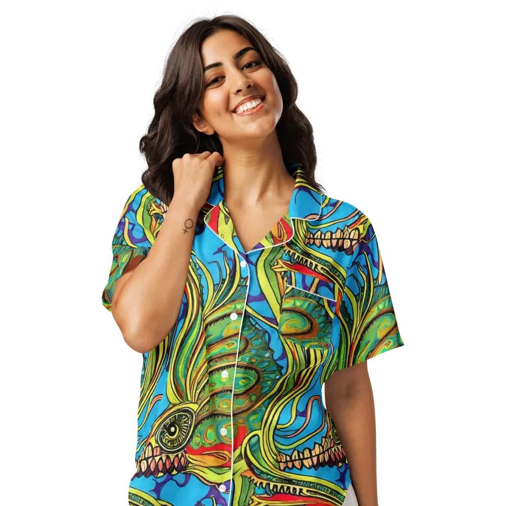 Psychedelic, Ettore Tito on Women's Short Sleeve Pajama Top — Front