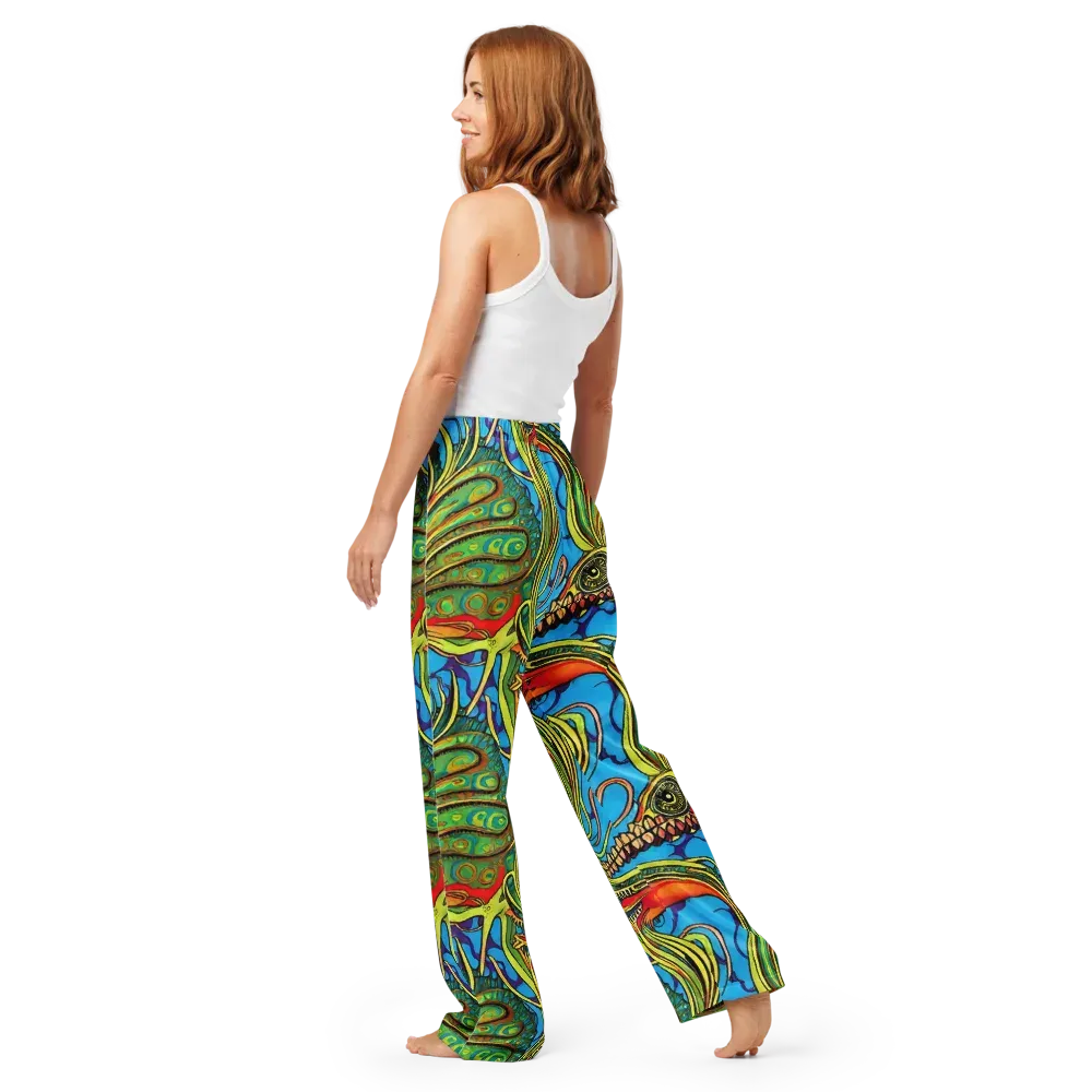 Psychedelic, Ettore Tito on Women's Pajama Pants — Back