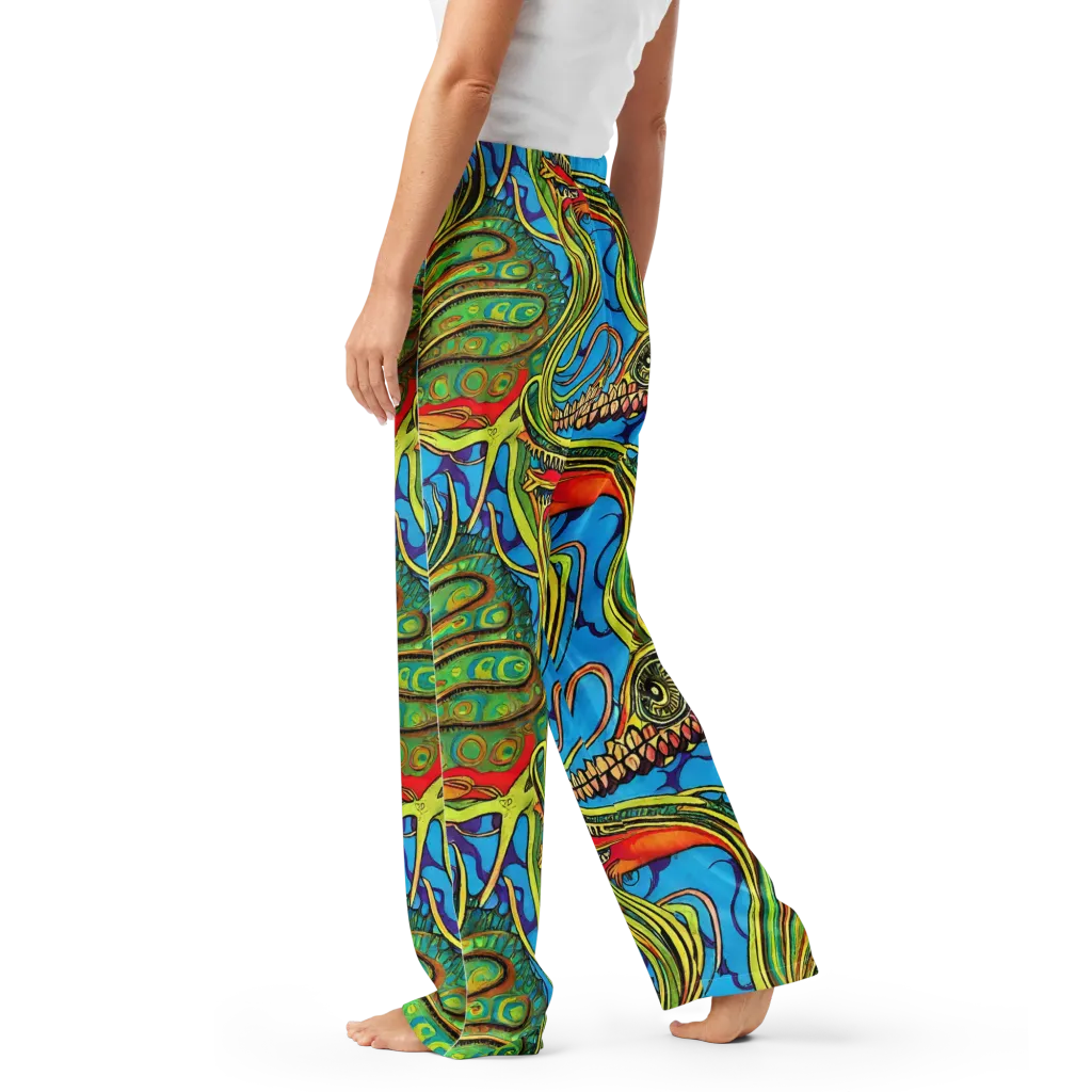 Psychedelic, Ettore Tito on Women's Pajama Pants — Left
