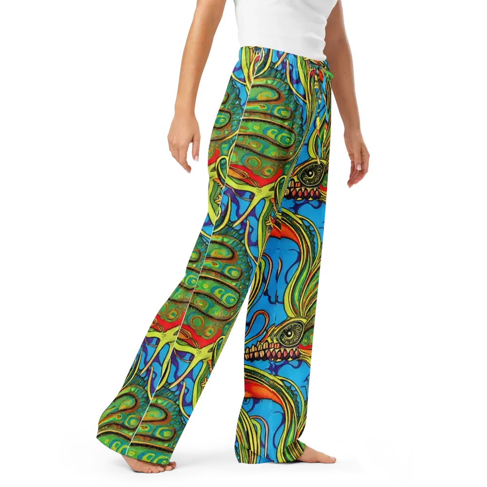 Psychedelic, Ettore Tito on Women's Pajama Pants — Right Front