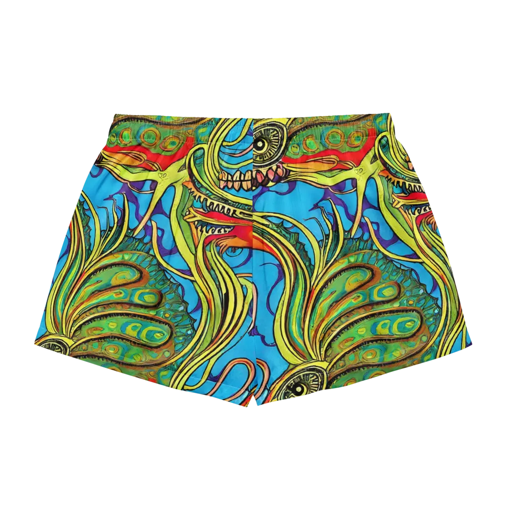 Psychedelic, Ettore Tito on Women's Pajama Shorts — Back