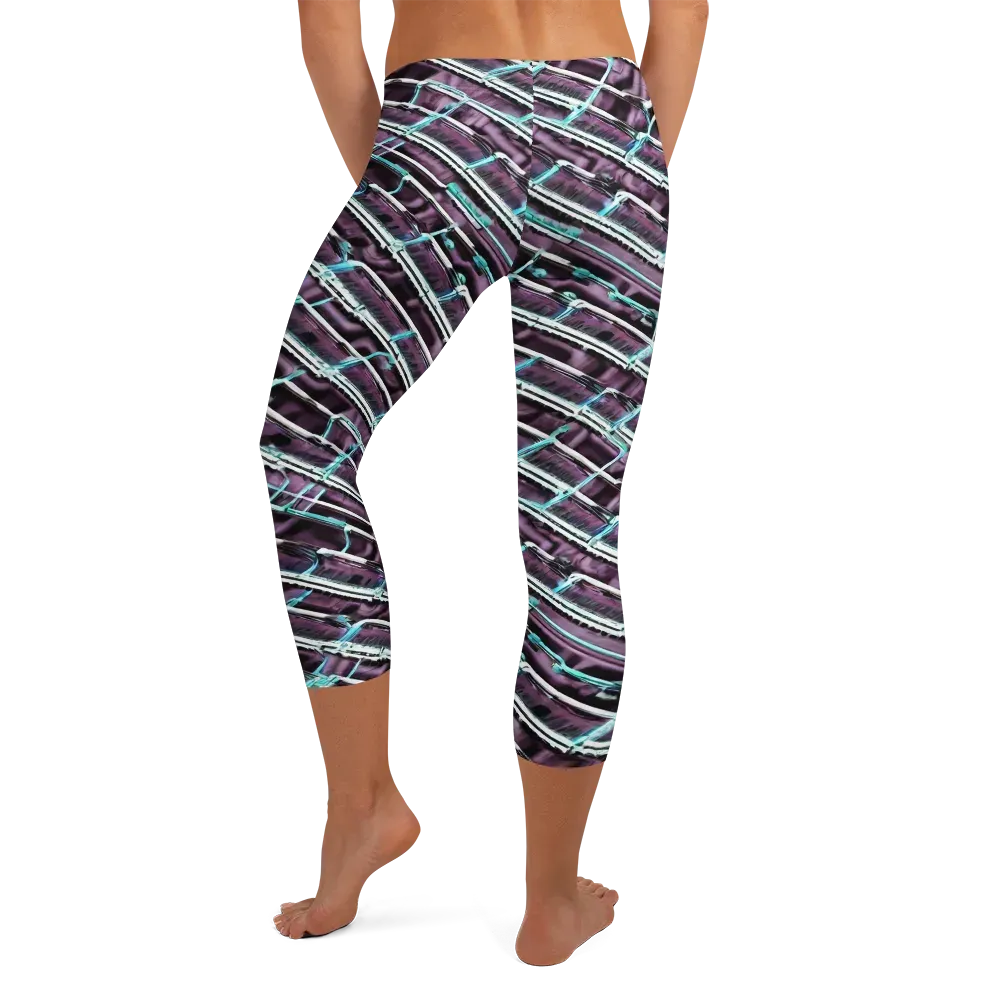Trendy, Fashionable, Optical Illusion on Capri Leggings — Back