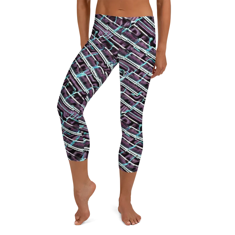 Trendy, Fashionable, Optical Illusion on Capri Leggings — Front