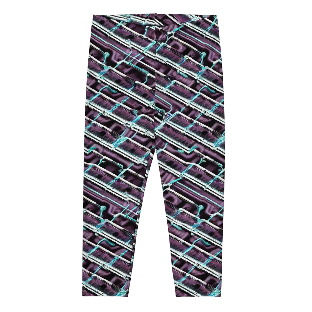 Trendy, Fashionable, Optical Illusion on Capri Leggings — Front