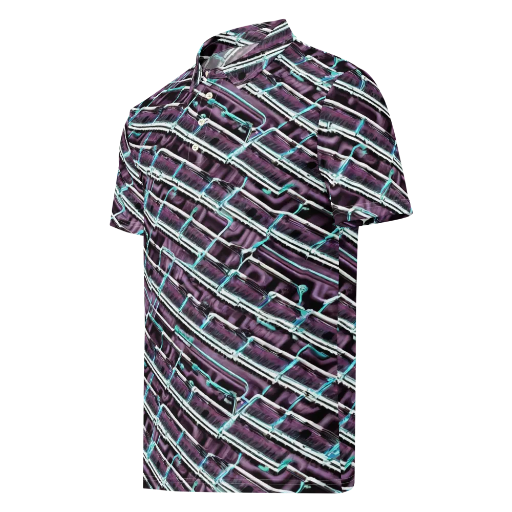 Trendy, Fashionable, Optical Illusion on Men's Slim Fit Polo Shirt — Left Front