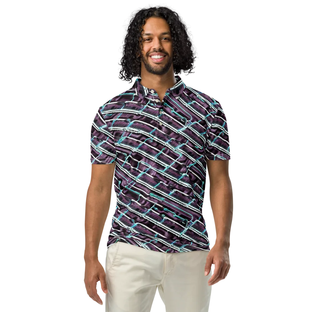 Trendy, Fashionable, Optical Illusion on Men's Slim Fit Polo Shirt — Front
