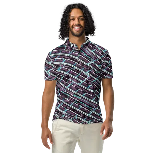 Trendy, Fashionable, Optical Illusion on a Men's Slim Fit Polo Shirt