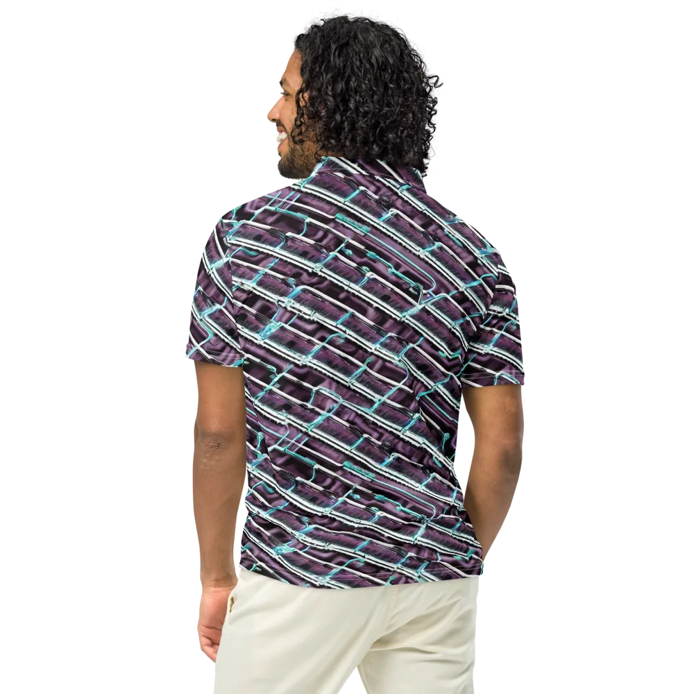 Trendy, Fashionable, Optical Illusion on Men's Slim Fit Polo Shirt — Back