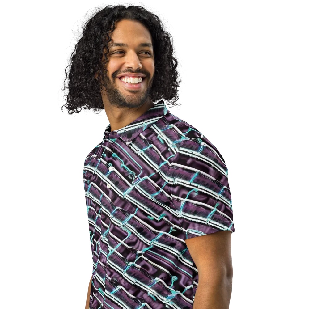 Trendy, Fashionable, Optical Illusion on Men's Slim Fit Polo Shirt — Left Front