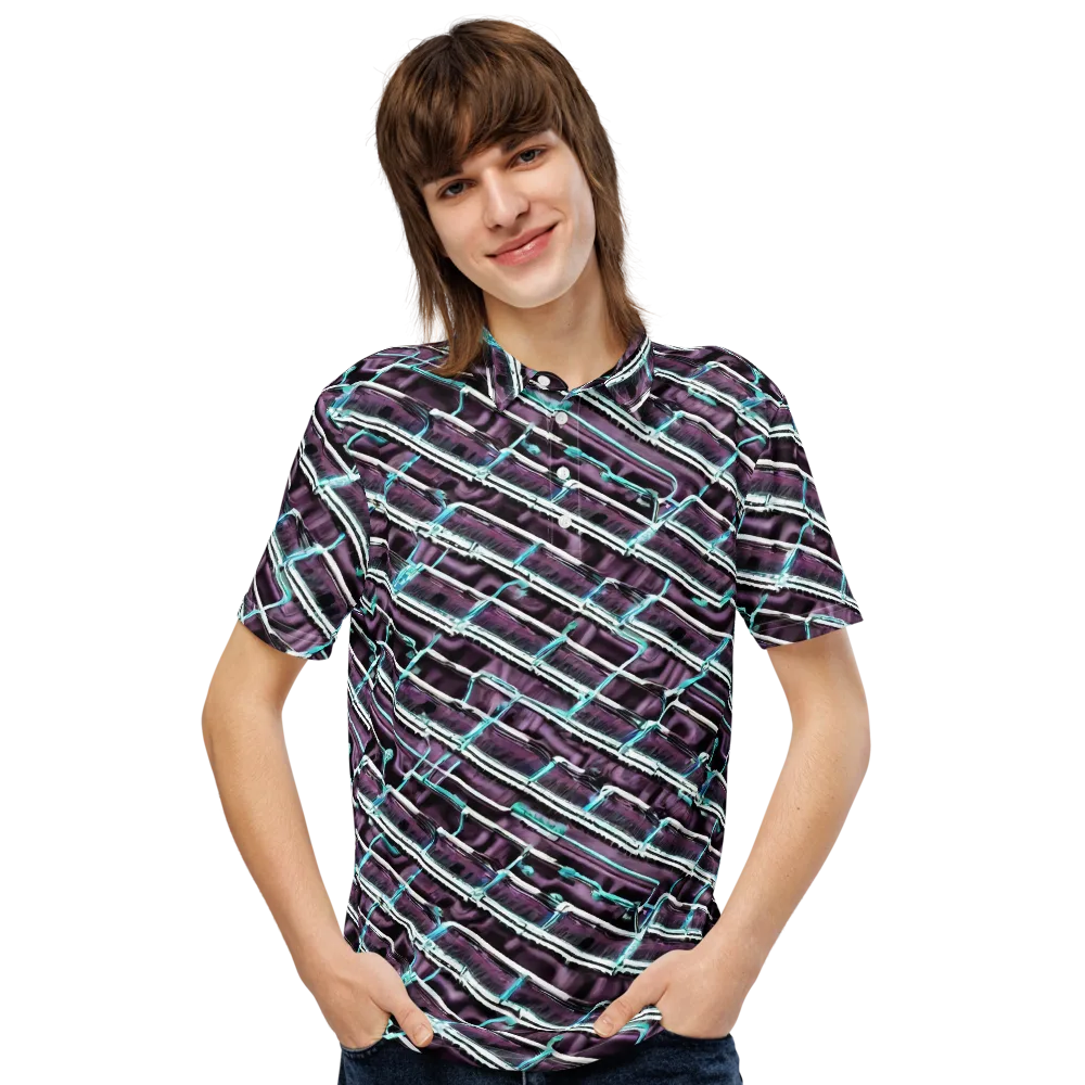 Trendy, Fashionable, Optical Illusion on Men's Slim Fit Polo Shirt — Front