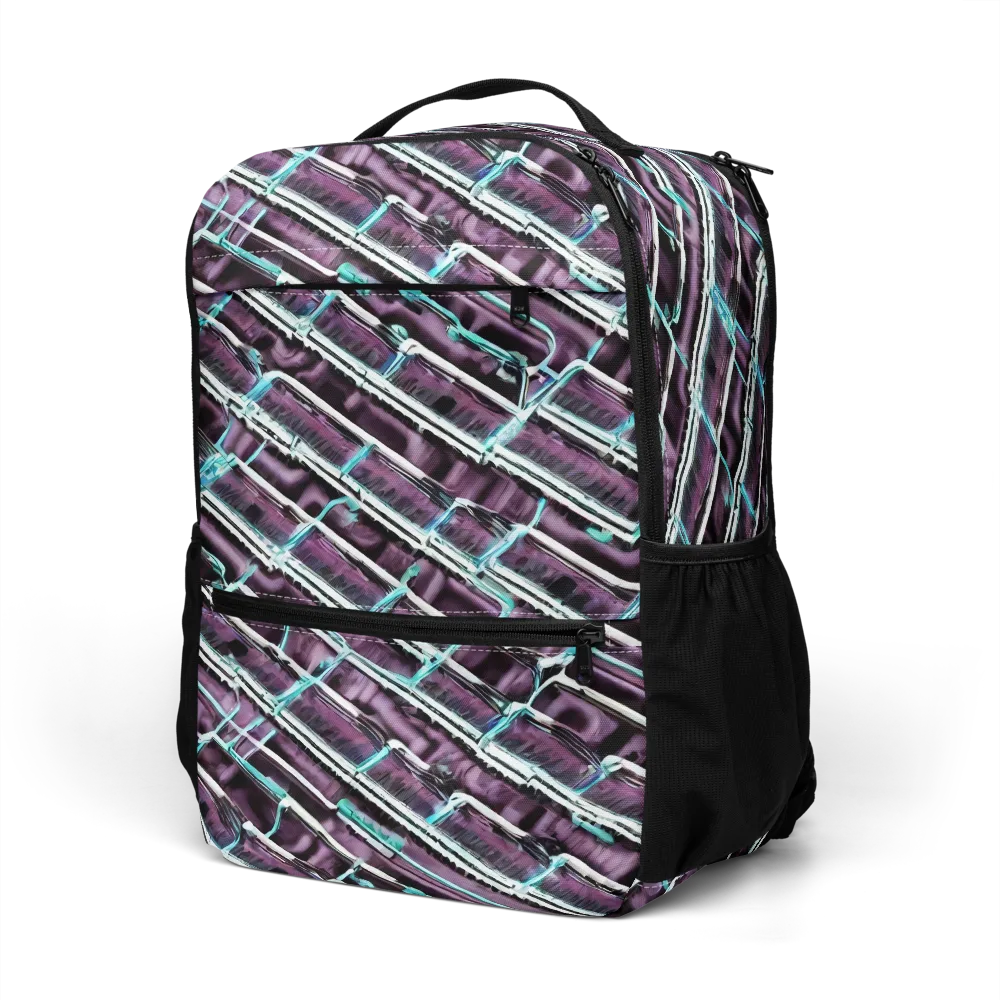 Trendy, Fashionable, Optical Illusion on Utility Backpack — Left Front