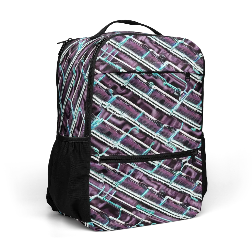 Trendy, Fashionable, Optical Illusion on Utility Backpack — Right Front