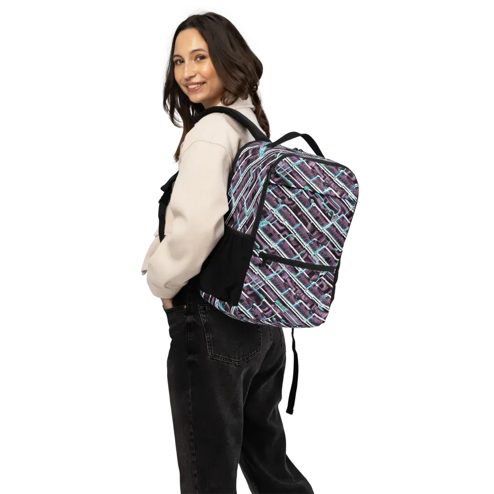 Trendy, Fashionable, Optical Illusion on Utility Backpack — Back