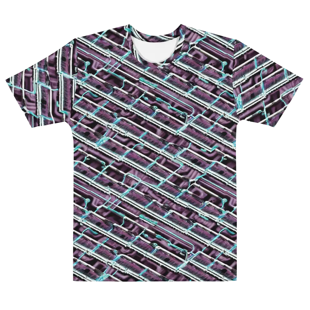 Trendy, Fashionable, Optical Illusion on Men's Cotton Crew Neck T-Shirt — Front