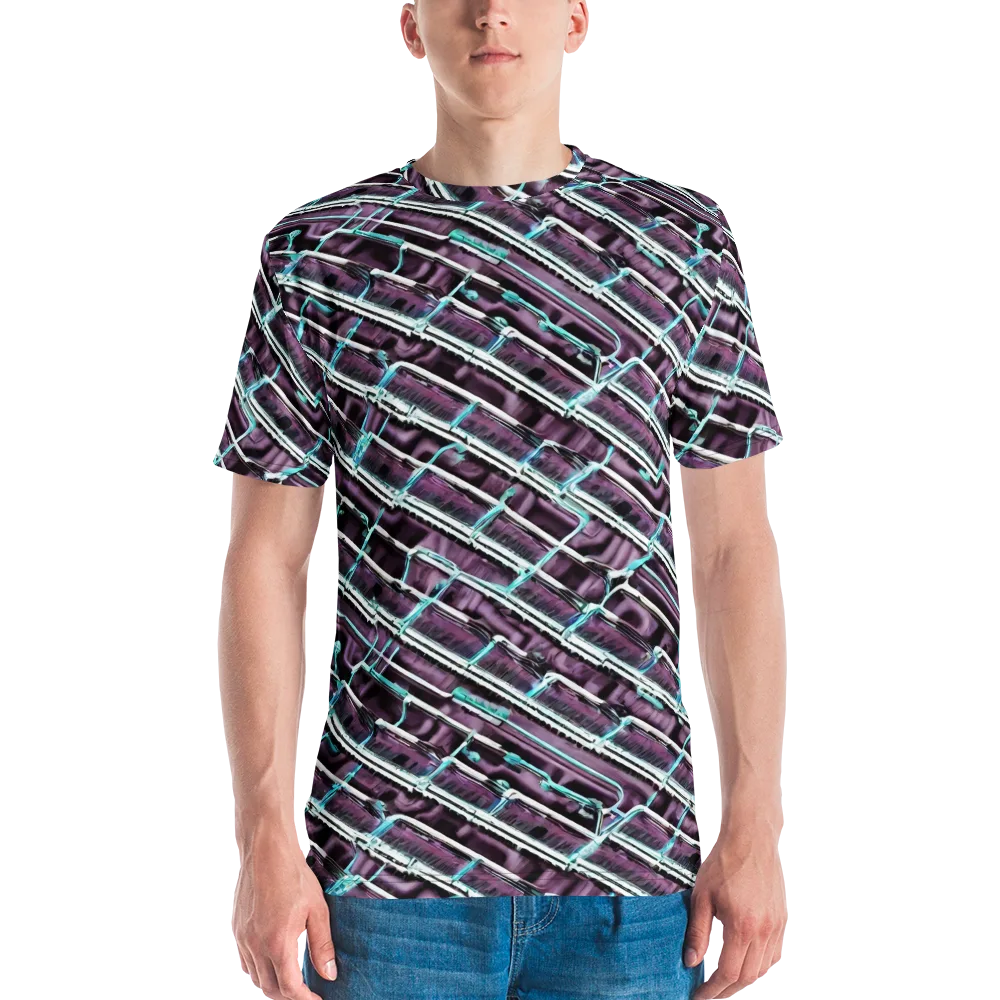 Trendy, Fashionable, Optical Illusion on Men's Crew Neck T-Shirt — Front
