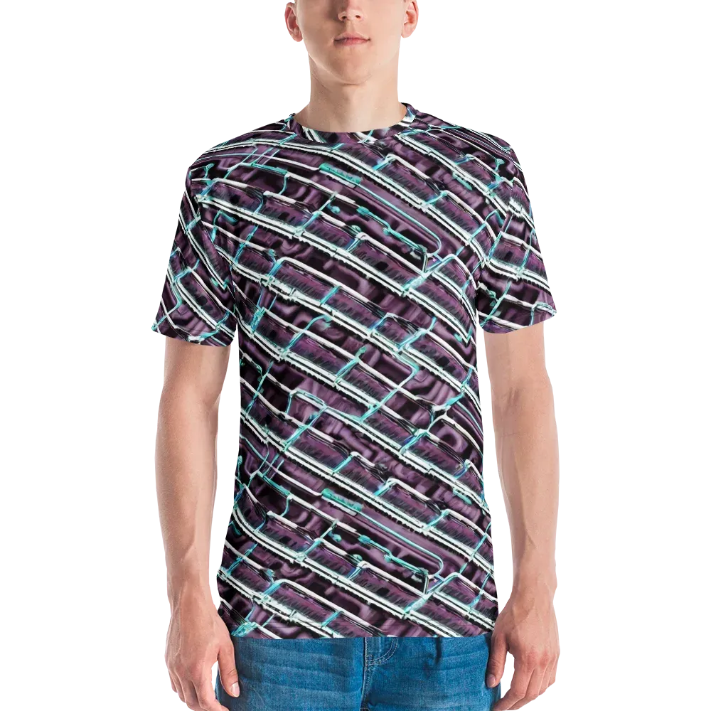 Trendy, Fashionable, Optical Illusion on Men's Crew Neck T-Shirt — Front