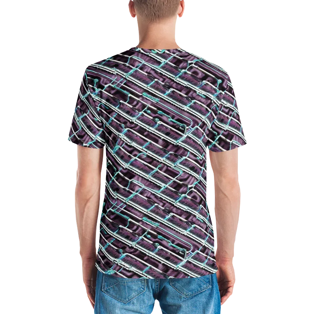 Trendy, Fashionable, Optical Illusion on Men's Crew Neck T-Shirt — Back