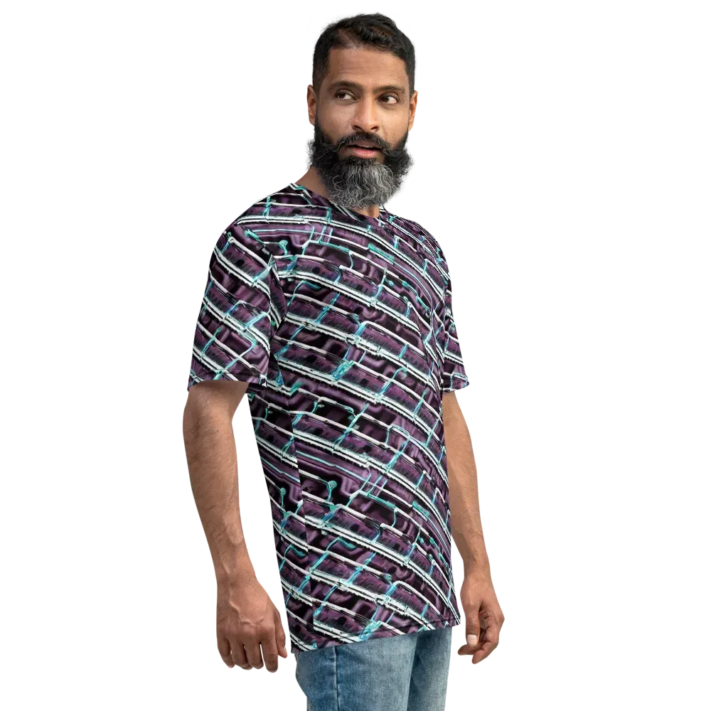Trendy, Fashionable, Optical Illusion on Men's Crew Neck T-Shirt — Right