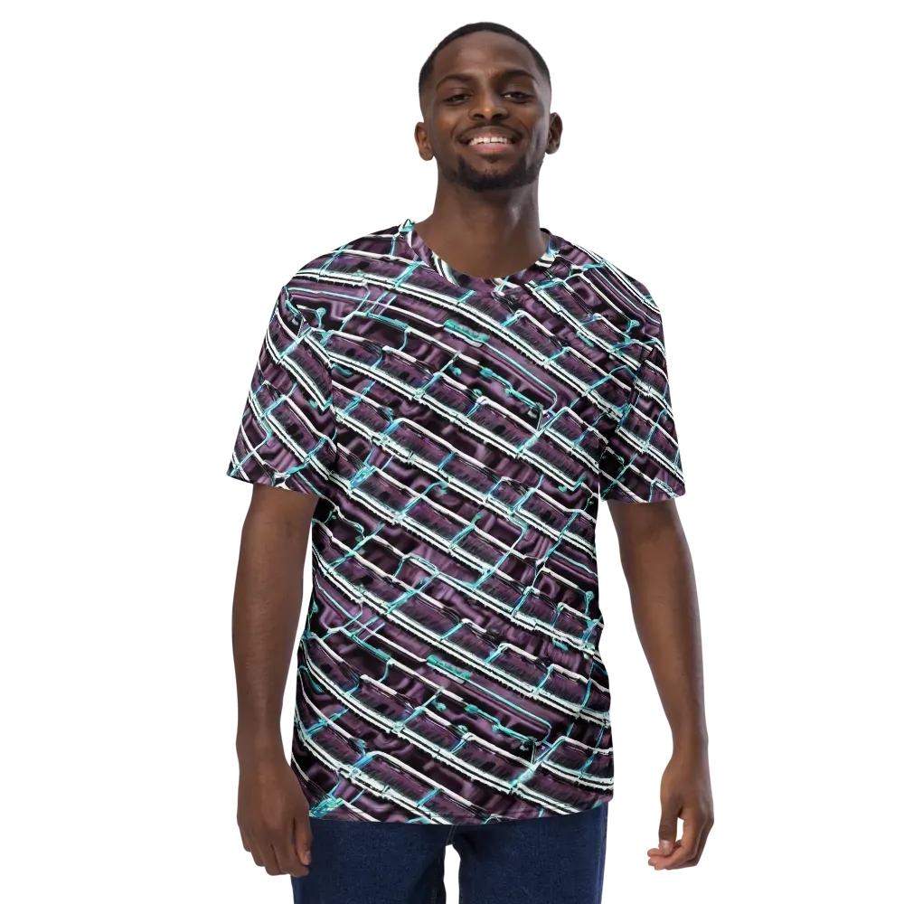 Trendy, Fashionable, Optical Illusion on Men's Crew Neck T-Shirt — Front