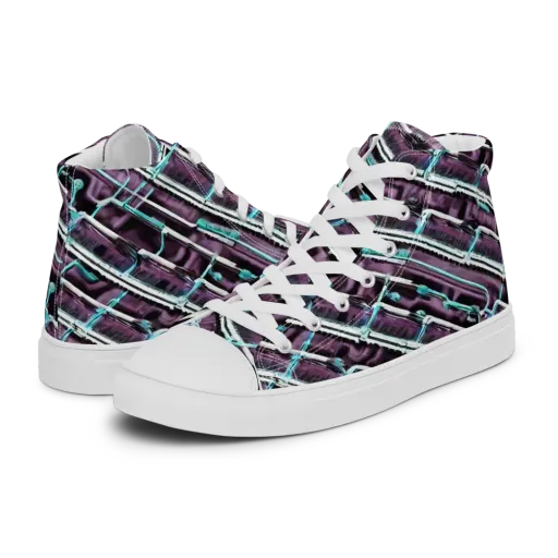 Trendy, Fashionable, Optical Illusion on a Women's High Top Canvas Shoes