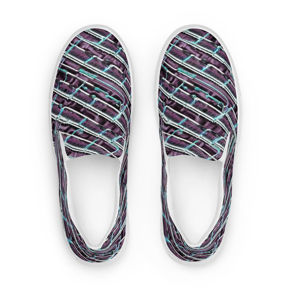 Trendy, Fashionable, Optical Illusion on Men's Slip-On Canvas Shoes — Front