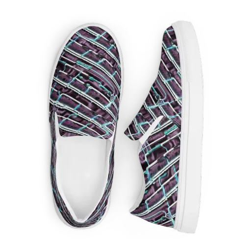 Trendy, Fashionable, Optical Illusion on a Men's Slip-On Canvas Shoes