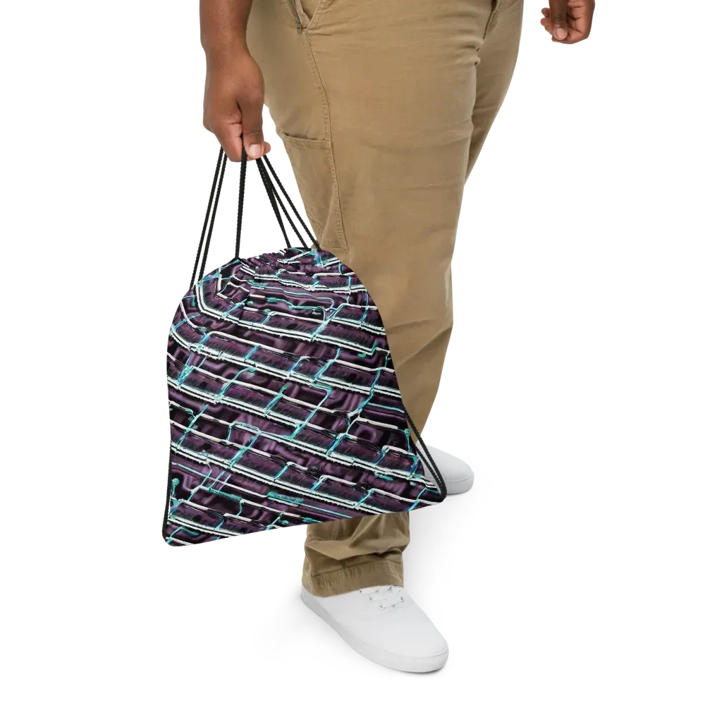 Trendy, Fashionable, Optical Illusion on Drawstring Bag — Front