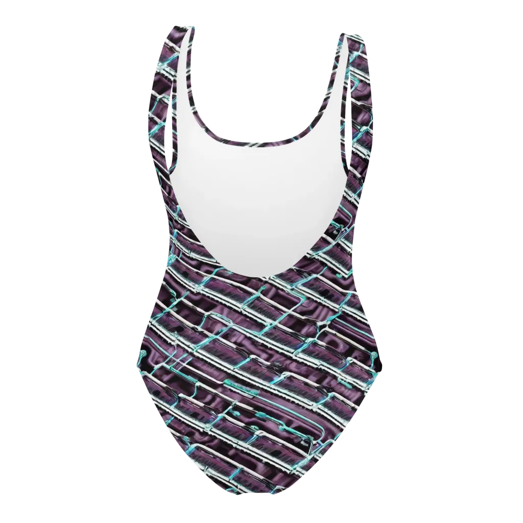 Trendy, Fashionable, Optical Illusion on One-Piece Swimsuit — Back